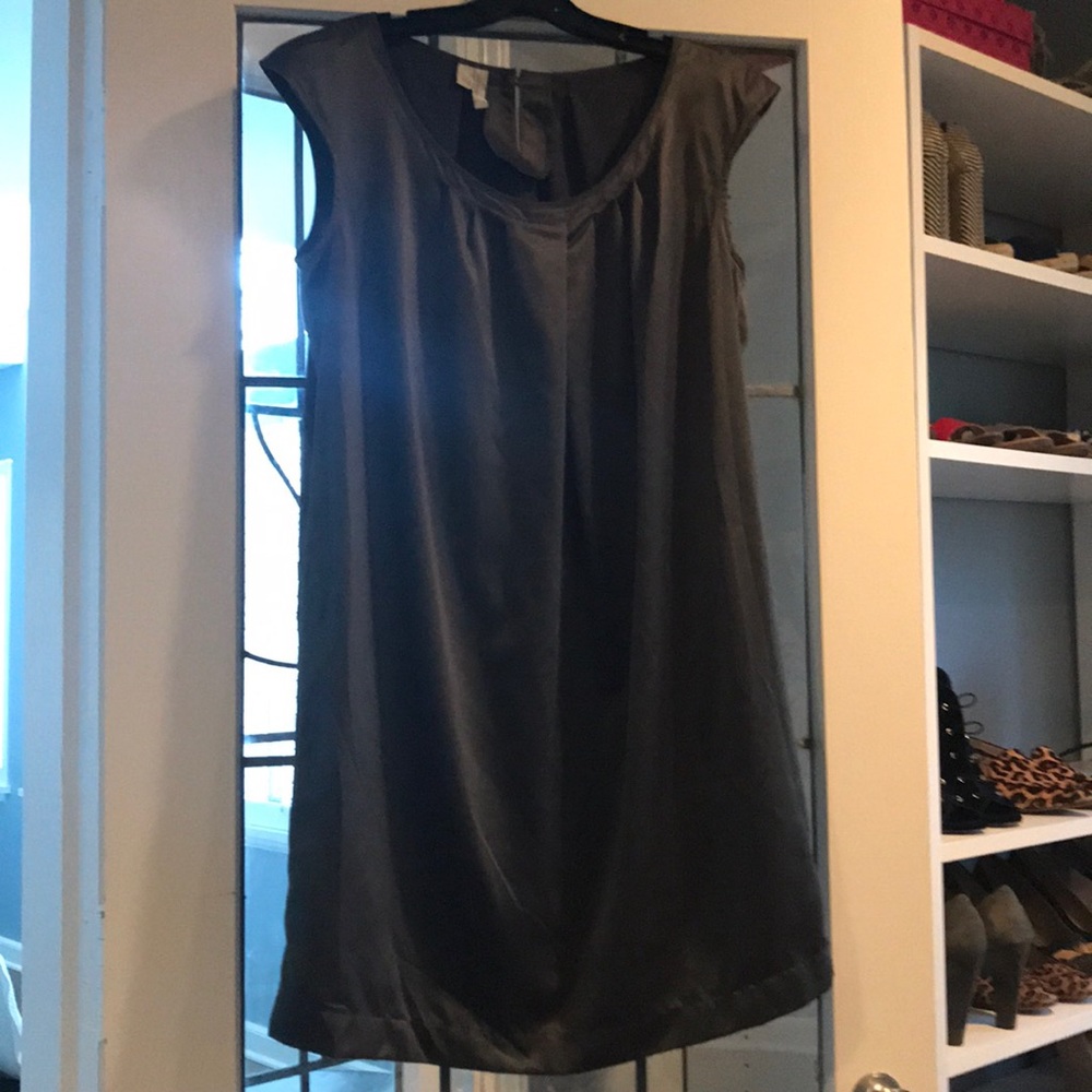Grey satin sheath dress size Medium.